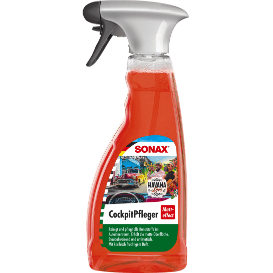 SONAX-Cockpitpfleger-Havana-Love-500ml-tirisanas-lidzeklis Sonax Salona paneļu tīrītājs ar matētu efektu, 500ml Havana Love